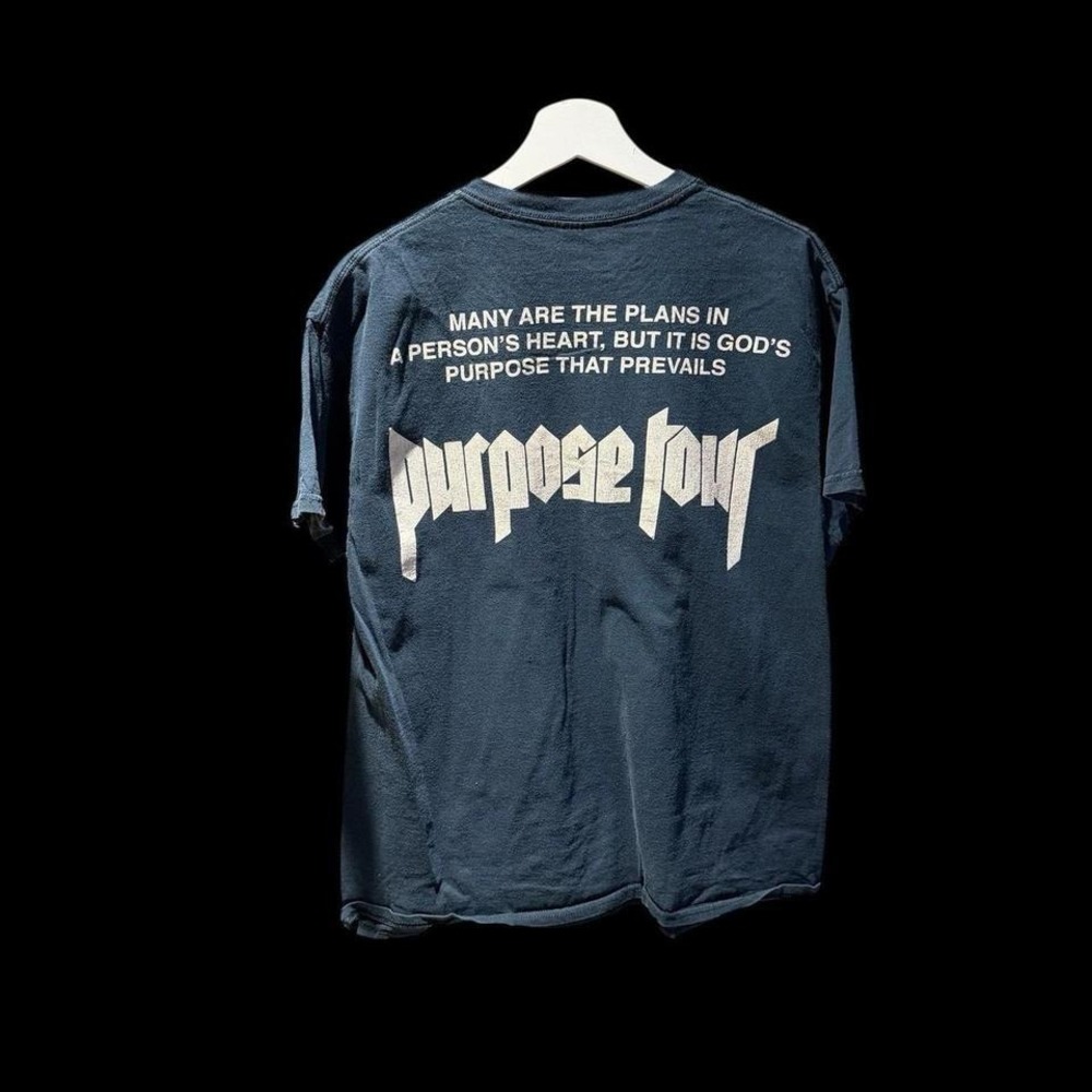 Justin‎ Bieber 2016 Purpose Tour Tshirt Sz Large Black Faded